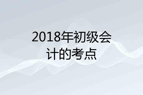 2018年初级会计的考点