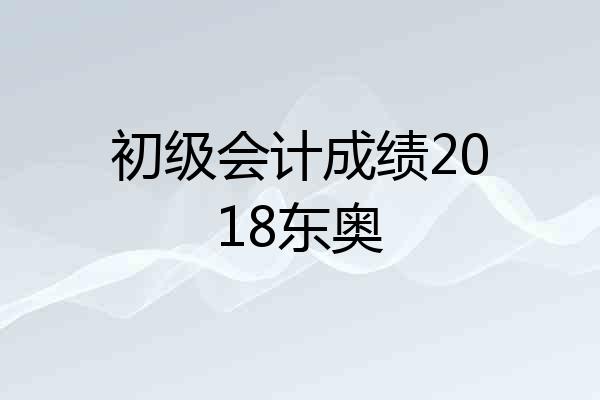 初级会计成绩2018东奥