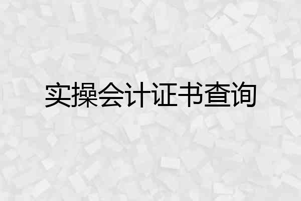 实操会计证书查询