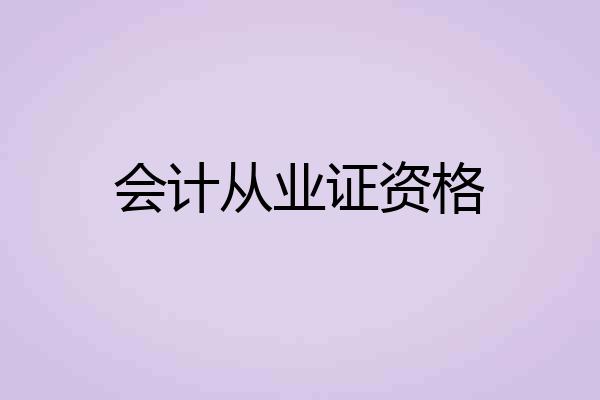 会计从业证资格