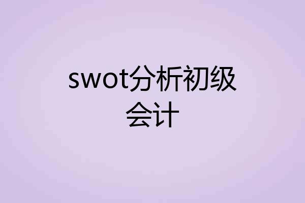 swot分析初级会计