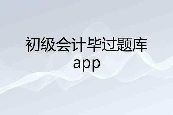 初级会计毕过题库app