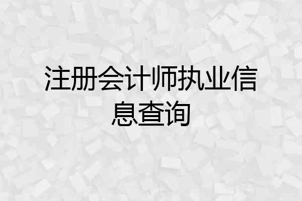 注册会计师执业信息查询