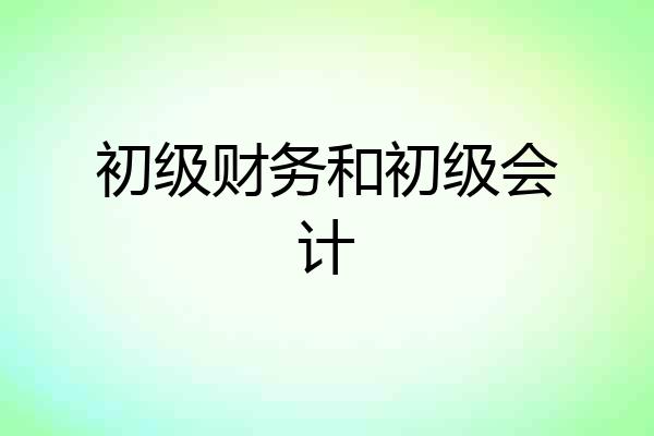 初级财务和初级会计