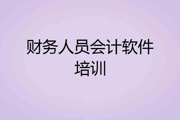 财务人员会计软件培训