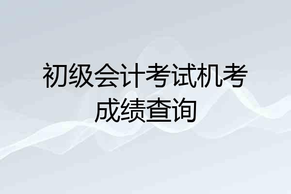 初级会计考试机考成绩查询