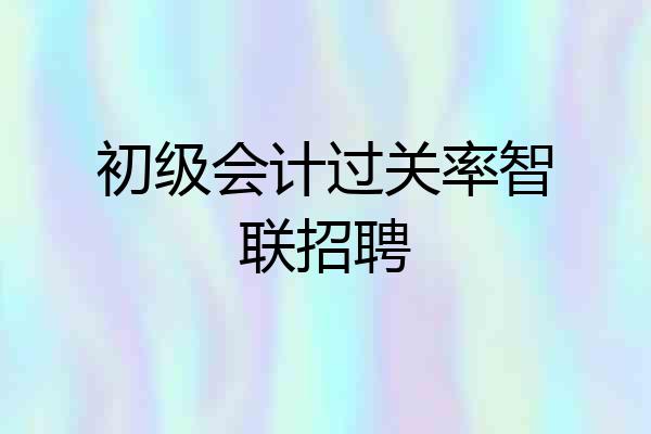 初级会计过关率智联招聘