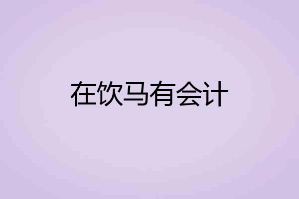 在饮马有会计