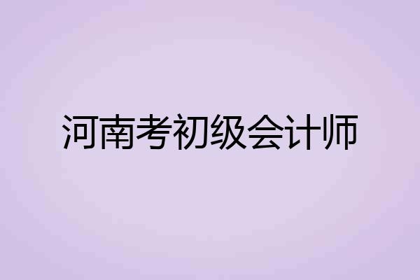 河南考初级会计师