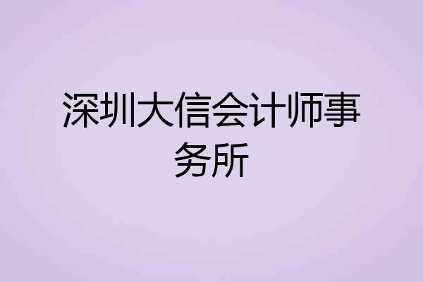 深圳大信会计师事务所
