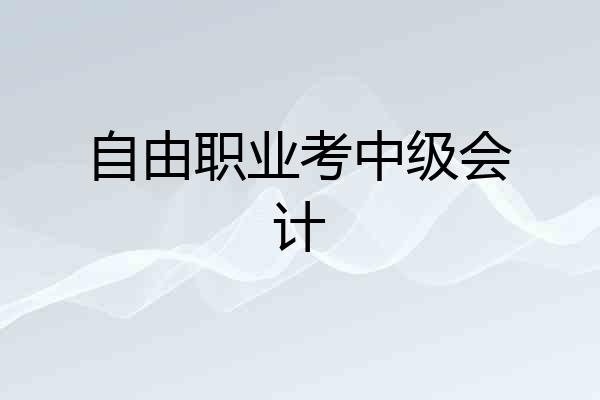 自由职业考中级会计