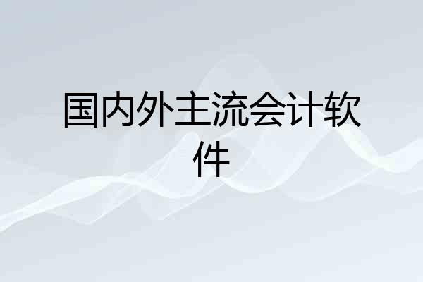 国内外主流会计软件