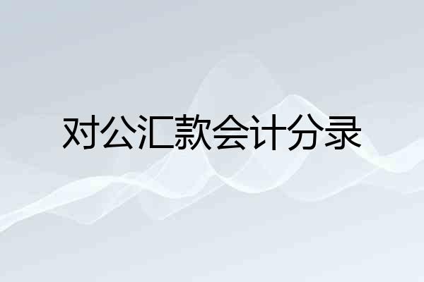 对公汇款会计分录