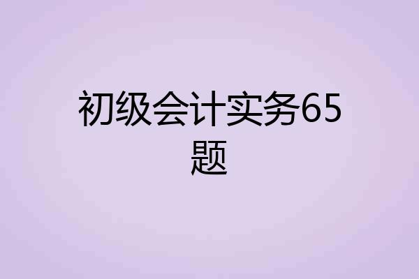 初级会计实务65题