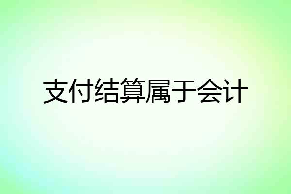 支付结算属于会计