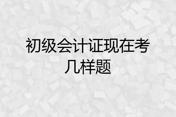 初级会计证现在考几样题