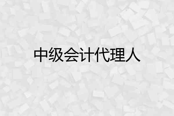 中级会计代理人