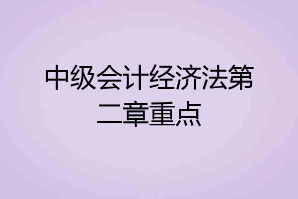 中级会计经济法第二章重点