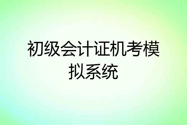 初级会计证机考模拟系统