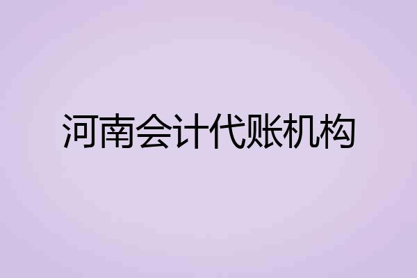 河南会计代账机构