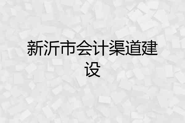 新沂市会计渠道建设