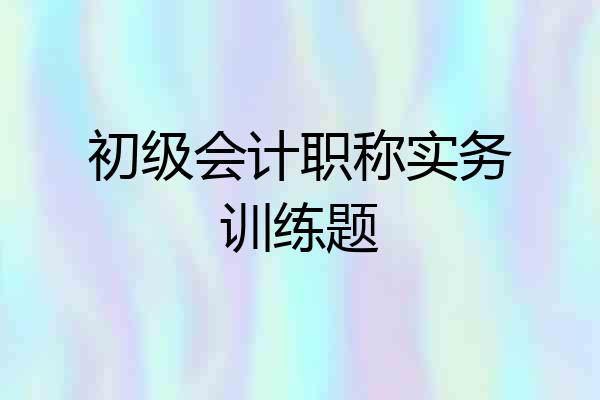 初级会计职称实务训练题