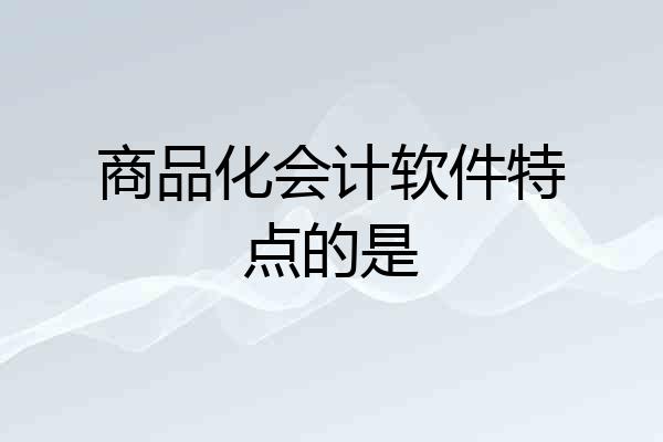 商品化会计软件特点的是