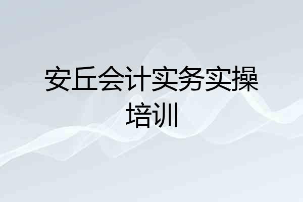 安丘会计实务实操培训