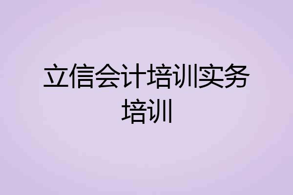 立信会计培训实务培训