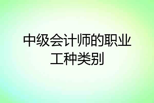 中级会计师的职业工种类别
