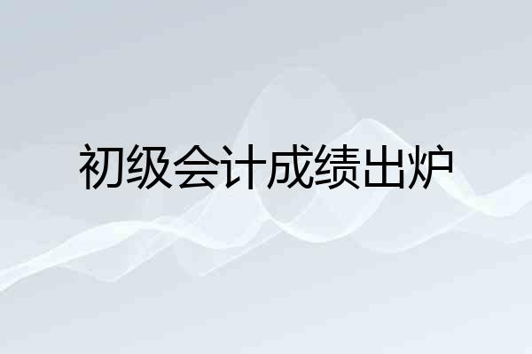 初级会计成绩出炉