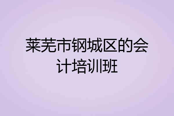 莱芜市钢城区的会计培训班