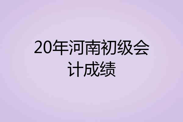 20年河南初级会计成绩