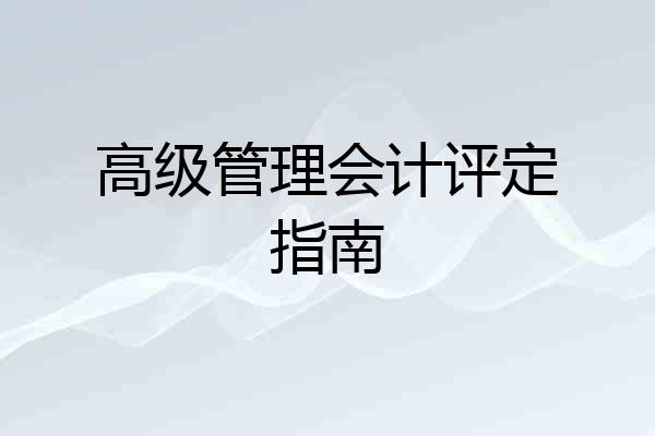 高级管理会计评定指南