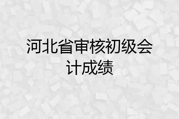 河北省审核初级会计成绩