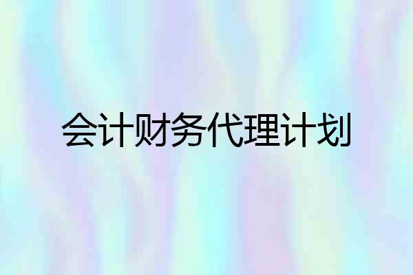 会计财务代理计划