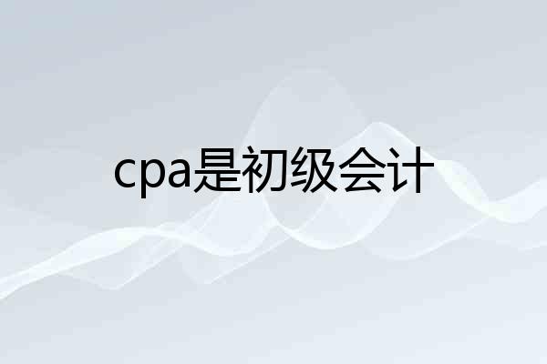 cpa是初级会计