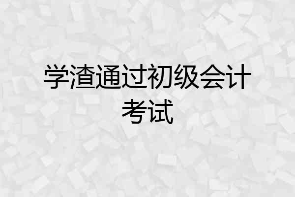 学渣通过初级会计考试