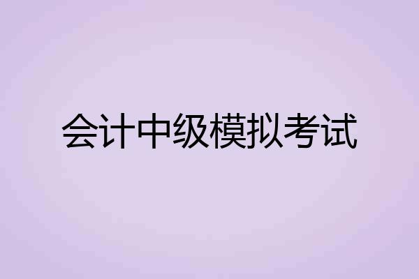 会计中级模拟考试