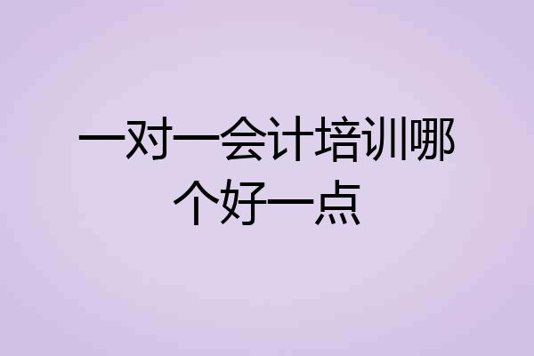 一对一会计培训哪个好一点