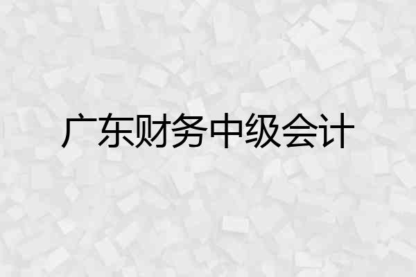 广东财务中级会计