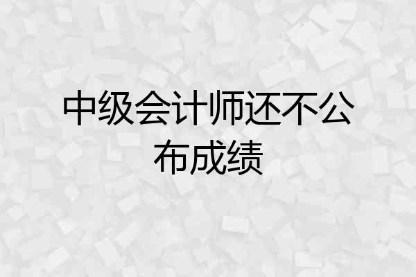 中级会计师还不公布成绩