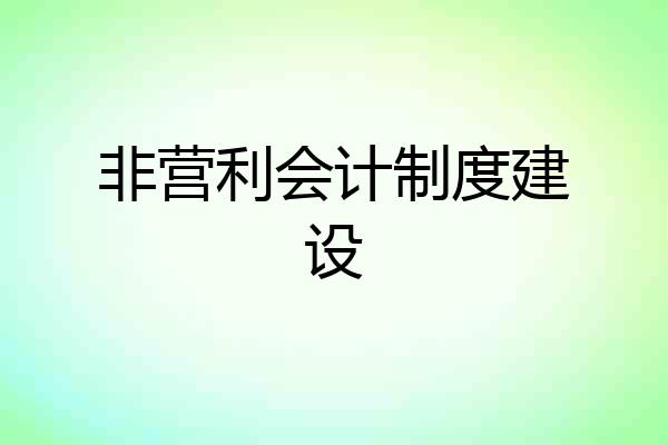 非营利会计制度建设
