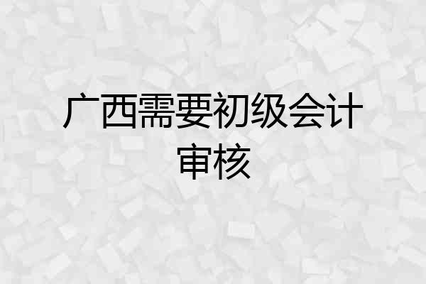 广西需要初级会计审核