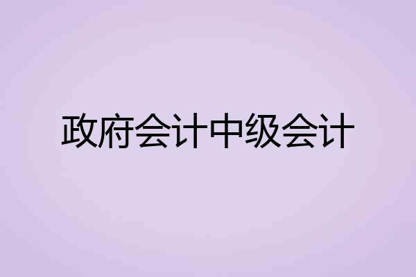 政府会计中级会计