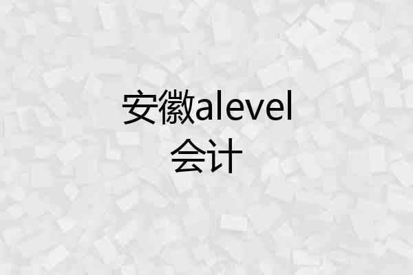 安徽alevel会计
