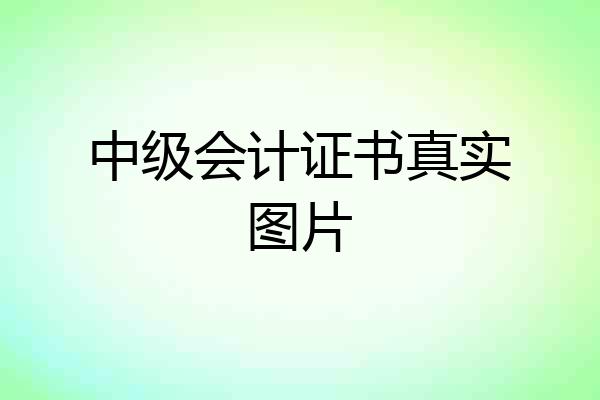 中级会计证书真实图片