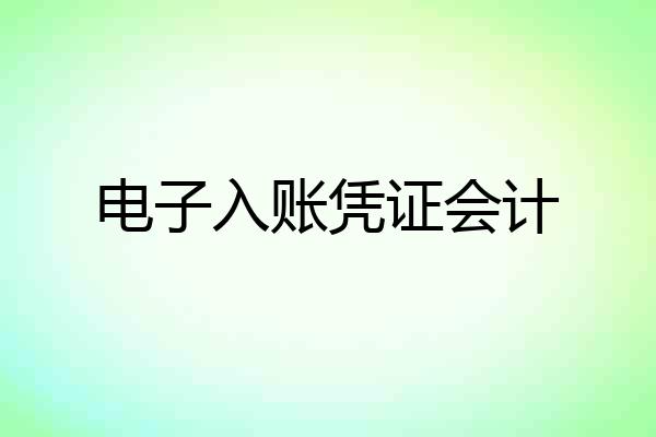电子入账凭证会计