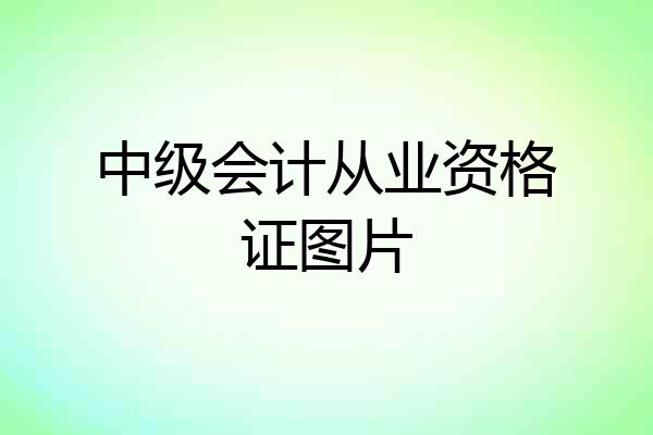 中级会计从业资格证图片