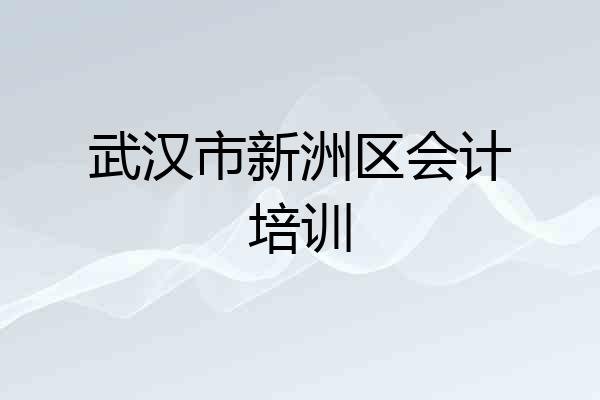 武汉市新洲区会计培训